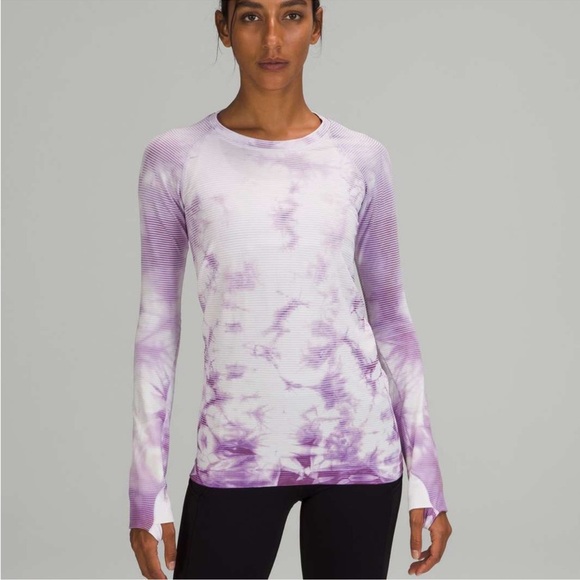 Lululemon Swiftly Tech Long Sleeve Shirt 2.0 size 8 in striped wisteria purple - Picture 1 of 10